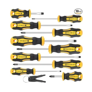 10-Piece Amartisan Magnetic 5 Phillips & 5 Slotted Tips Screwdrivers Set