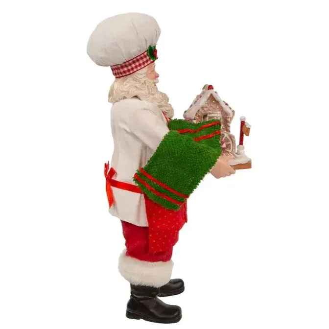 11" Fabriché™ Chef Santa with Gingerbread Train