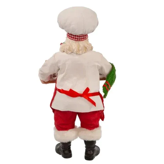 11" Fabriché™ Chef Santa with Gingerbread Train