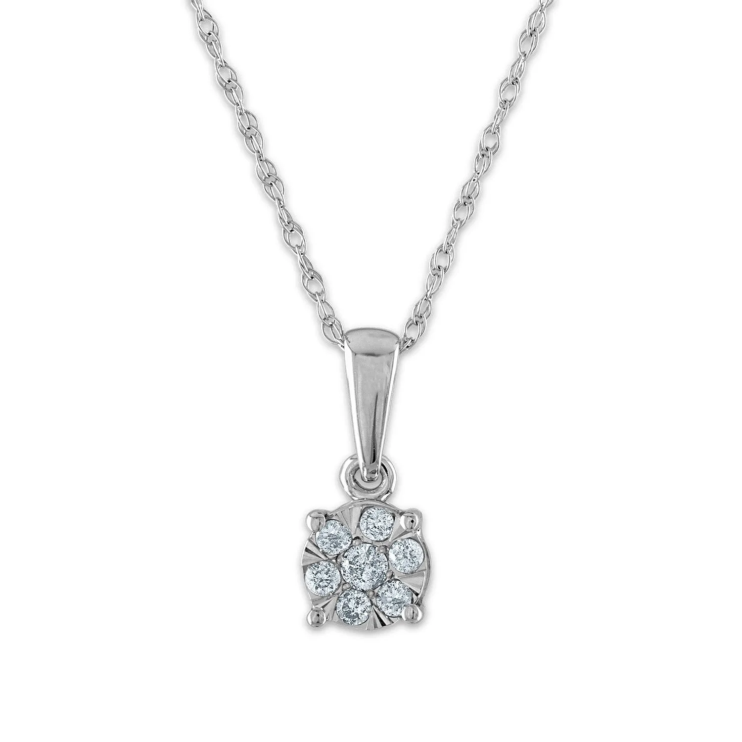 1/4 CTW Diamond Cluster Box Set Earring 18-inch Pendant in 10KT White Gold