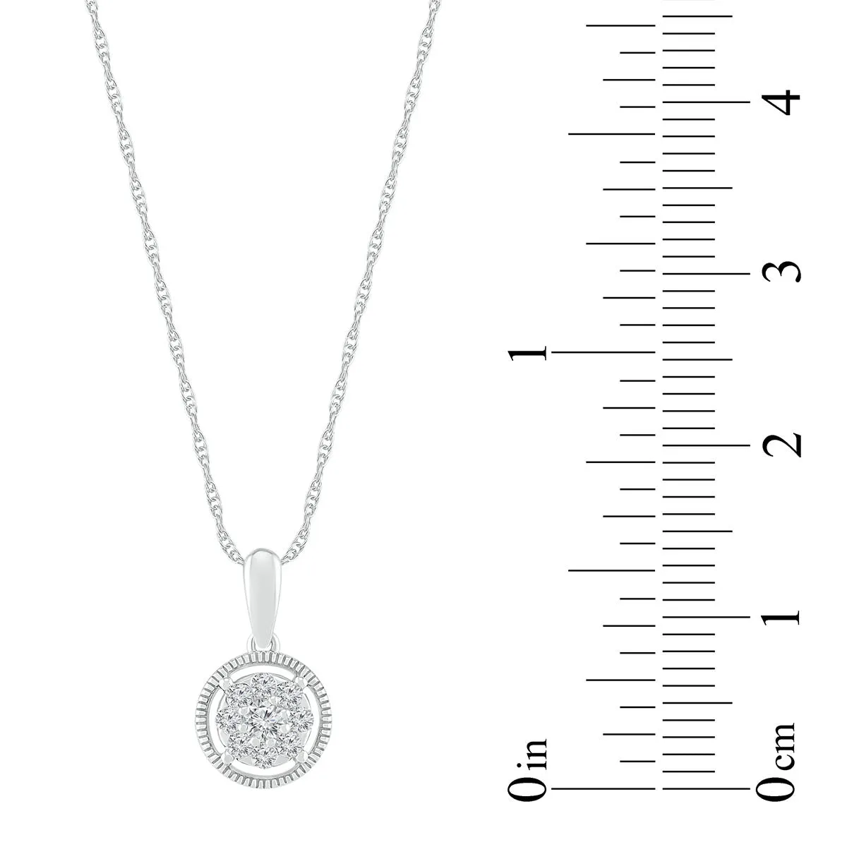 1/5 CTW Diamond Cluster Fashion 18-inch Pendant in 10KT White Gold