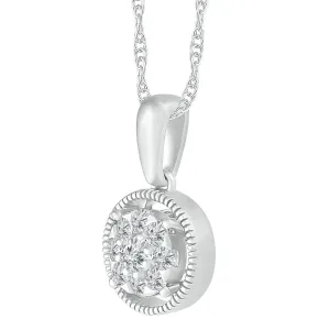 1/5 CTW Diamond Cluster Fashion 18-inch Pendant in 10KT White Gold