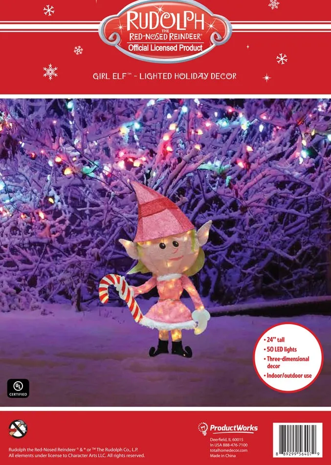 24" Girl Elf Lighted Holiday Decor from Rudolph the Red-Nosed Reindeer