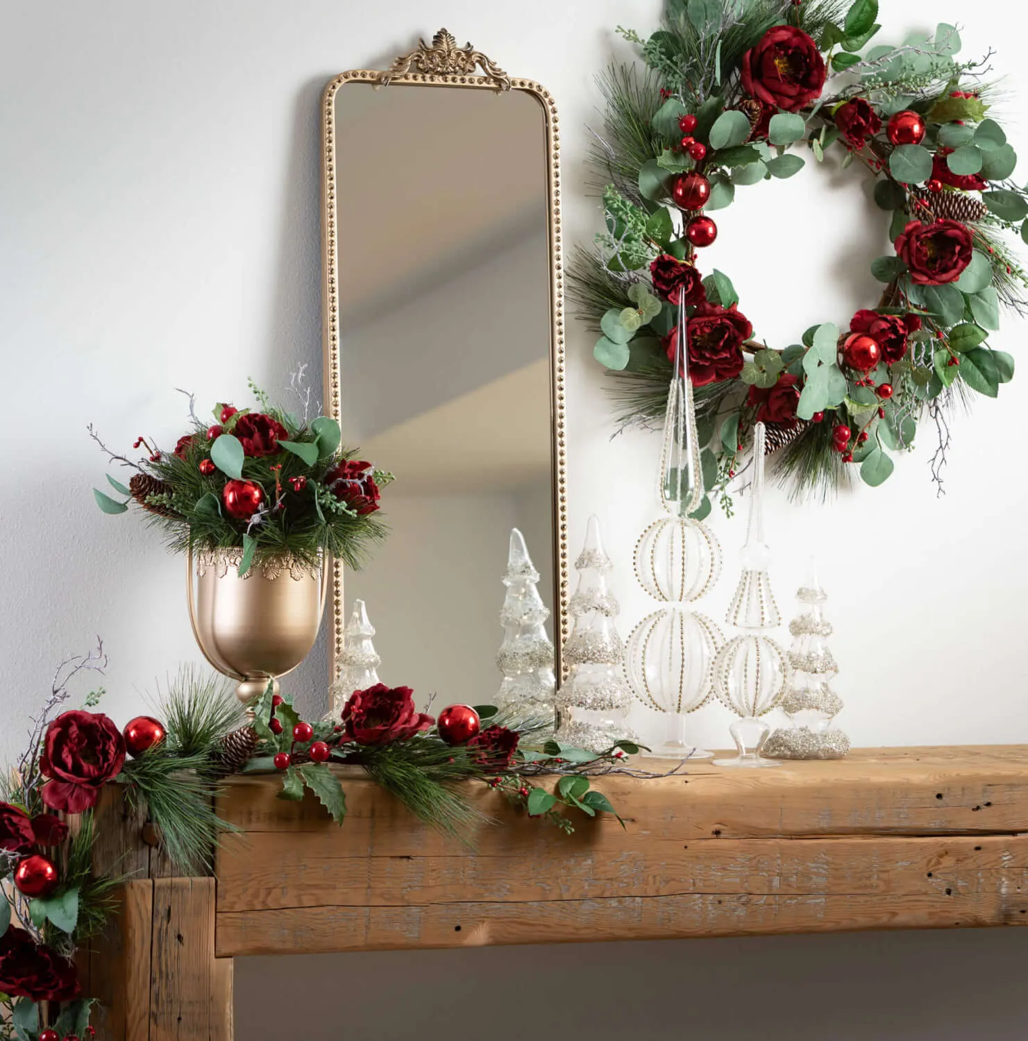 30" Eucalyptus And Rose Wreath