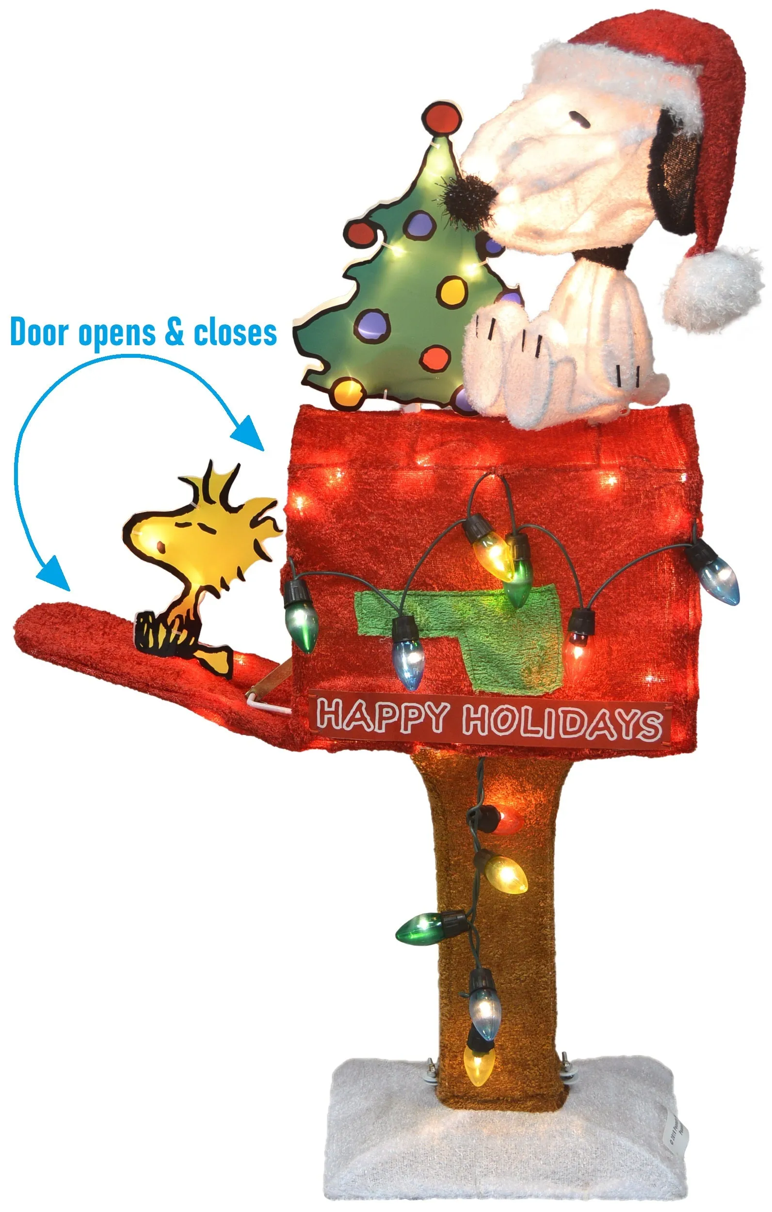 3D Peanuts® Snoopy and Woodstock on Mailbox LED Christmas Yard Art Decoration