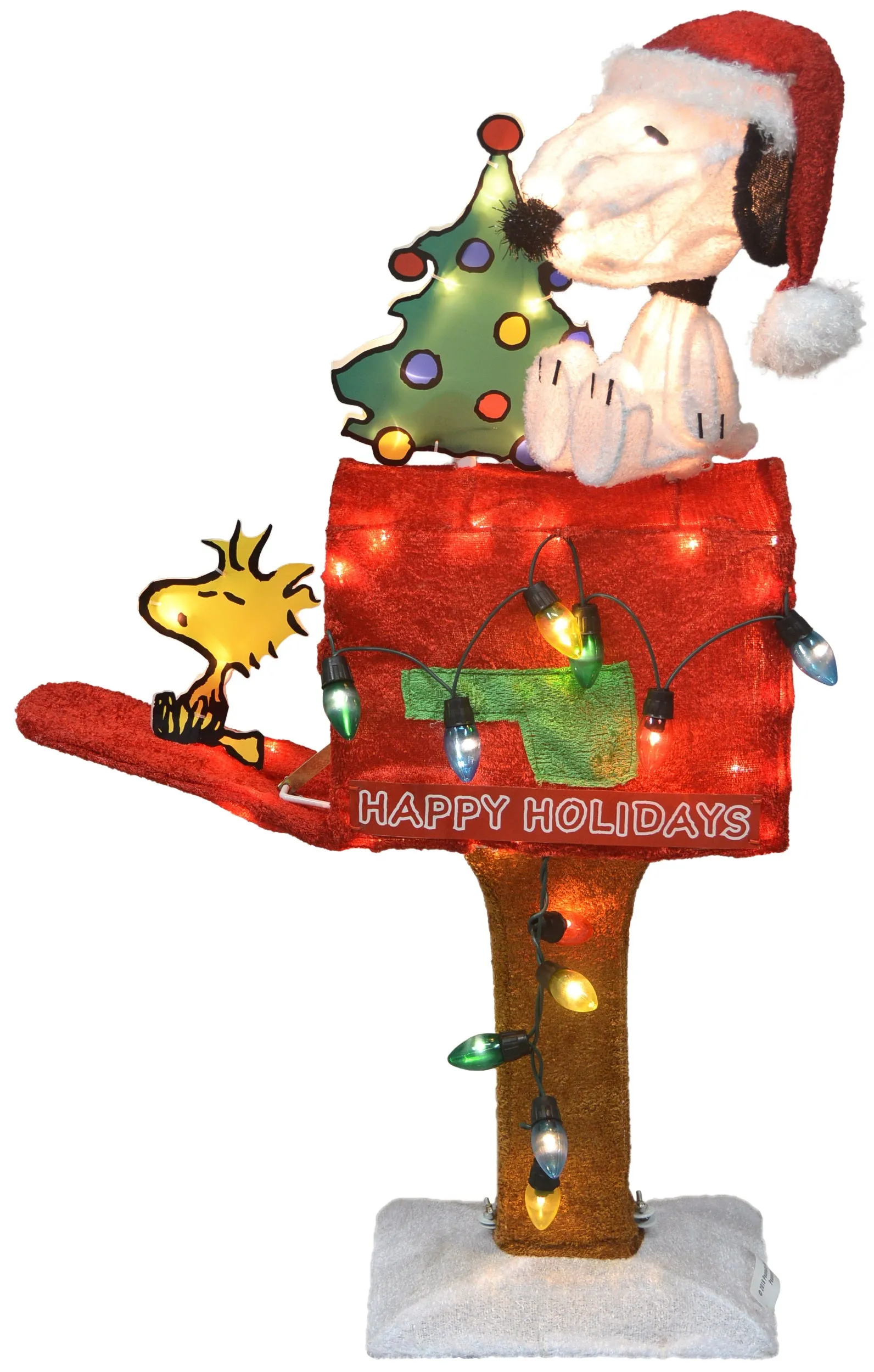 3D Peanuts® Snoopy and Woodstock on Mailbox LED Christmas Yard Art Decoration