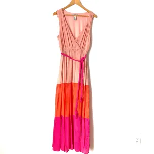 A. Calin by Flying Tomatoes V Neck Braided Belted Maxi- Size M