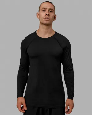 AeroFLX  Seamless Long Sleeve Tee - Black Marl