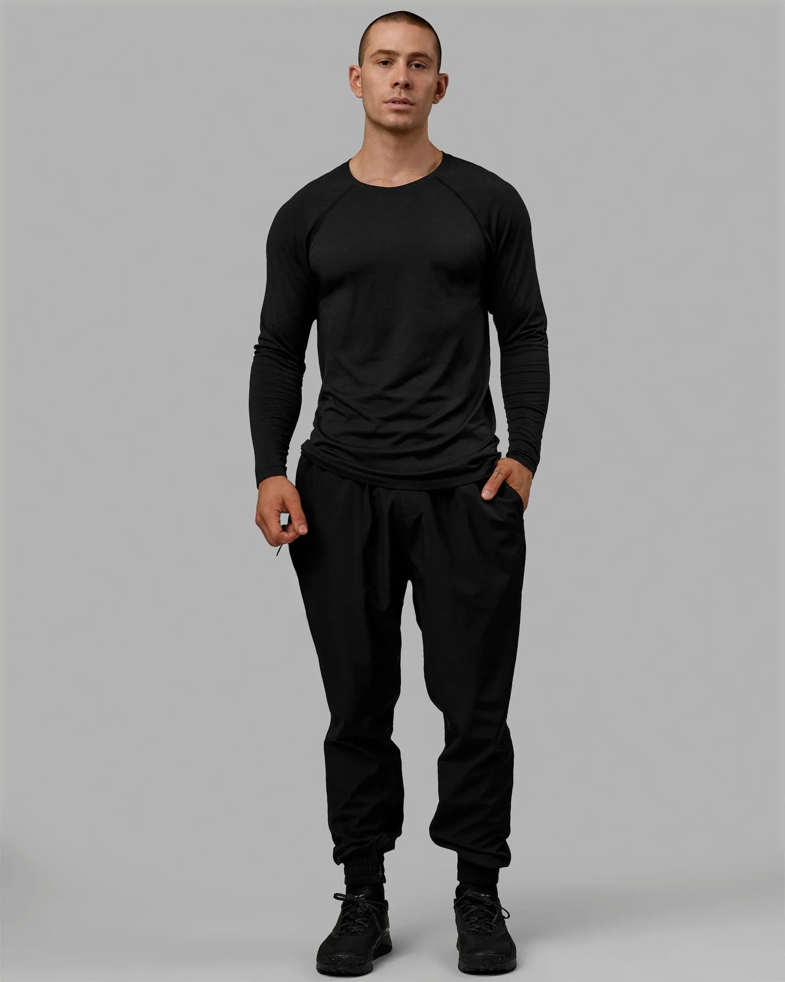 AeroFLX  Seamless Long Sleeve Tee - Black Marl