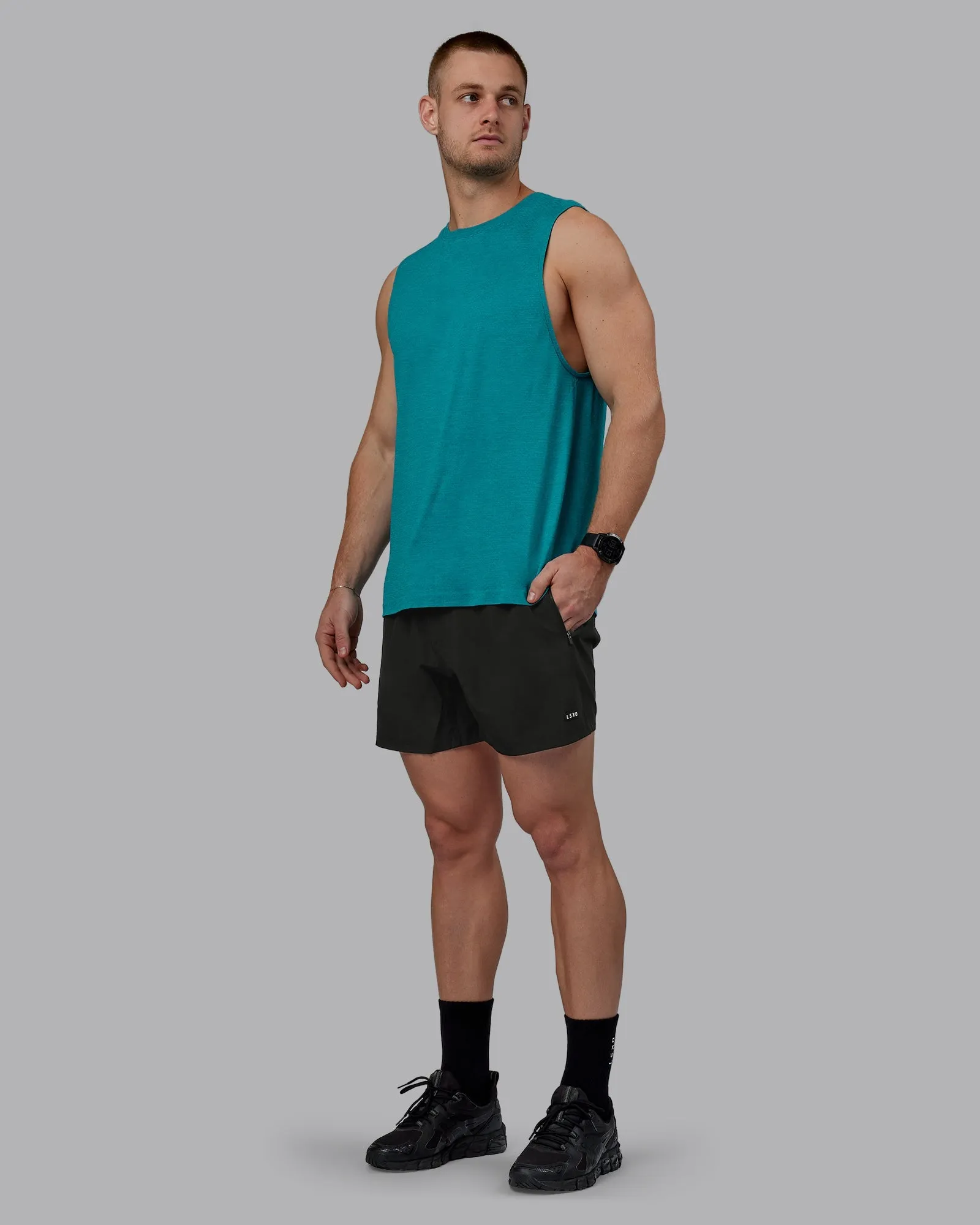 AeroFLX  Seamless Muscle Tank - Blue Bird Marl