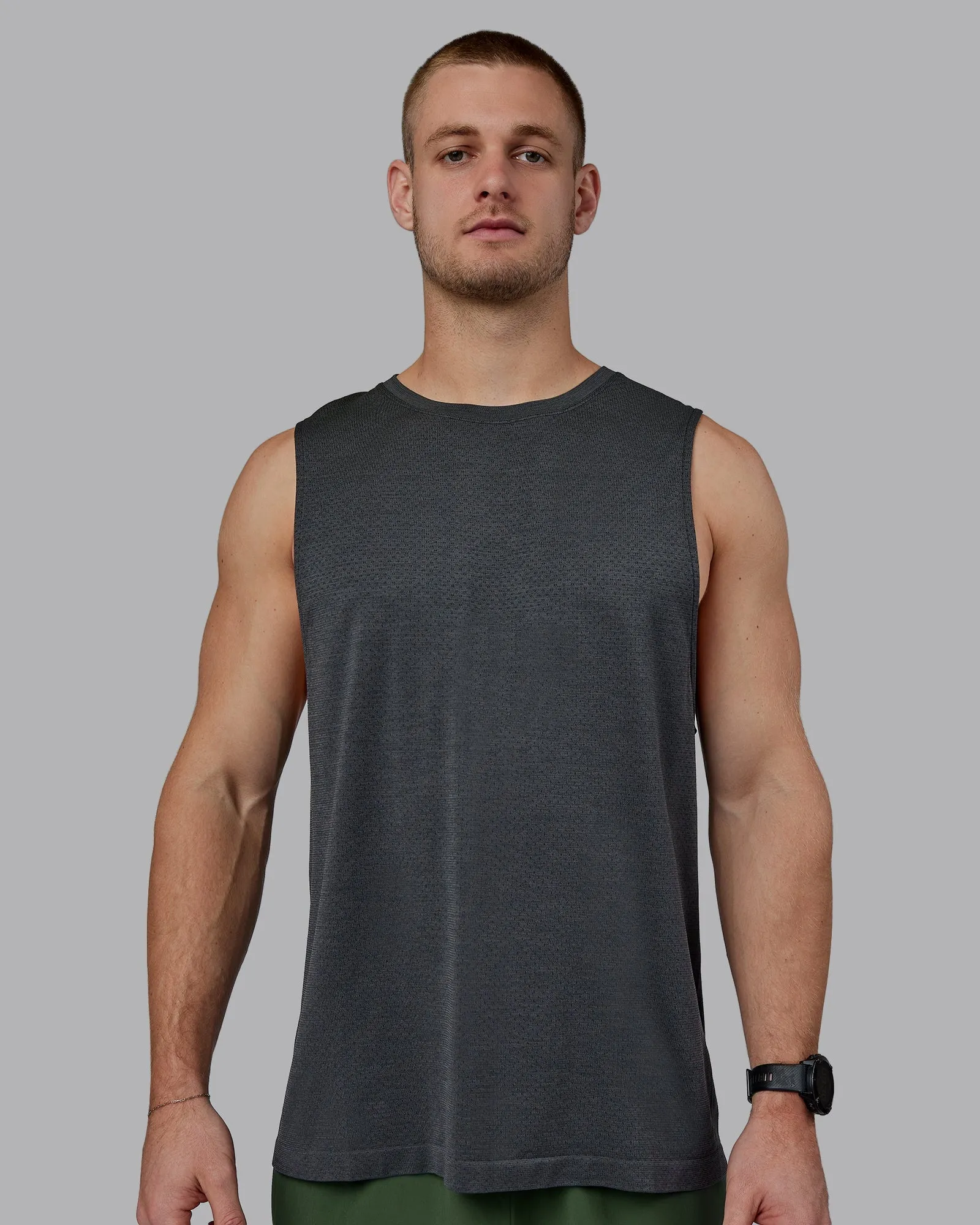 AeroFLX  Seamless Muscle Tank - Pirate Black Marl