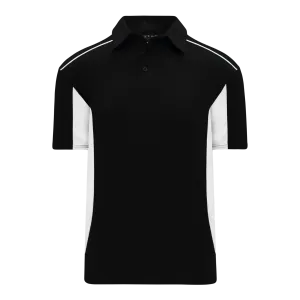 Athletic Knit (AK) A1825Y-221 Youth Black/White Short Sleeve Polo Shirt