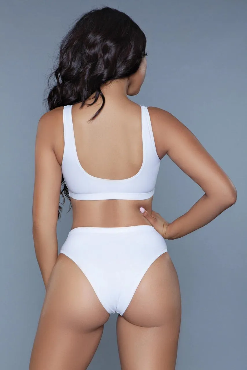 BeWicked crop bikini 1985 Vera 2 Piece Set White