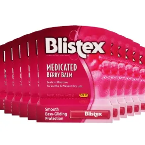 Blistex Medicated Lip Balm, SPF 15, Berry. 0.15 oz Tubes - 24  Pack