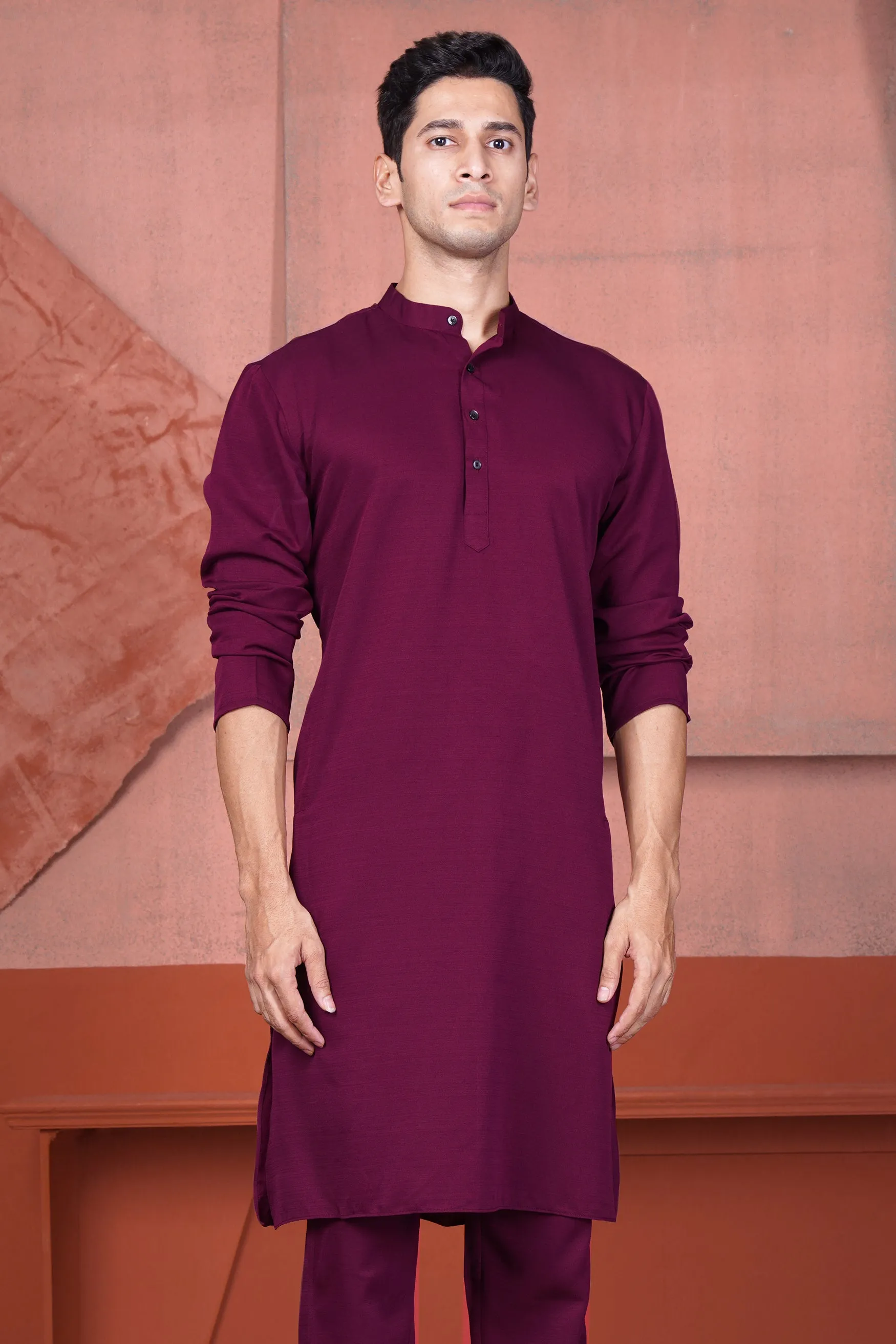 Bordeaux Wine Viscose Kurta