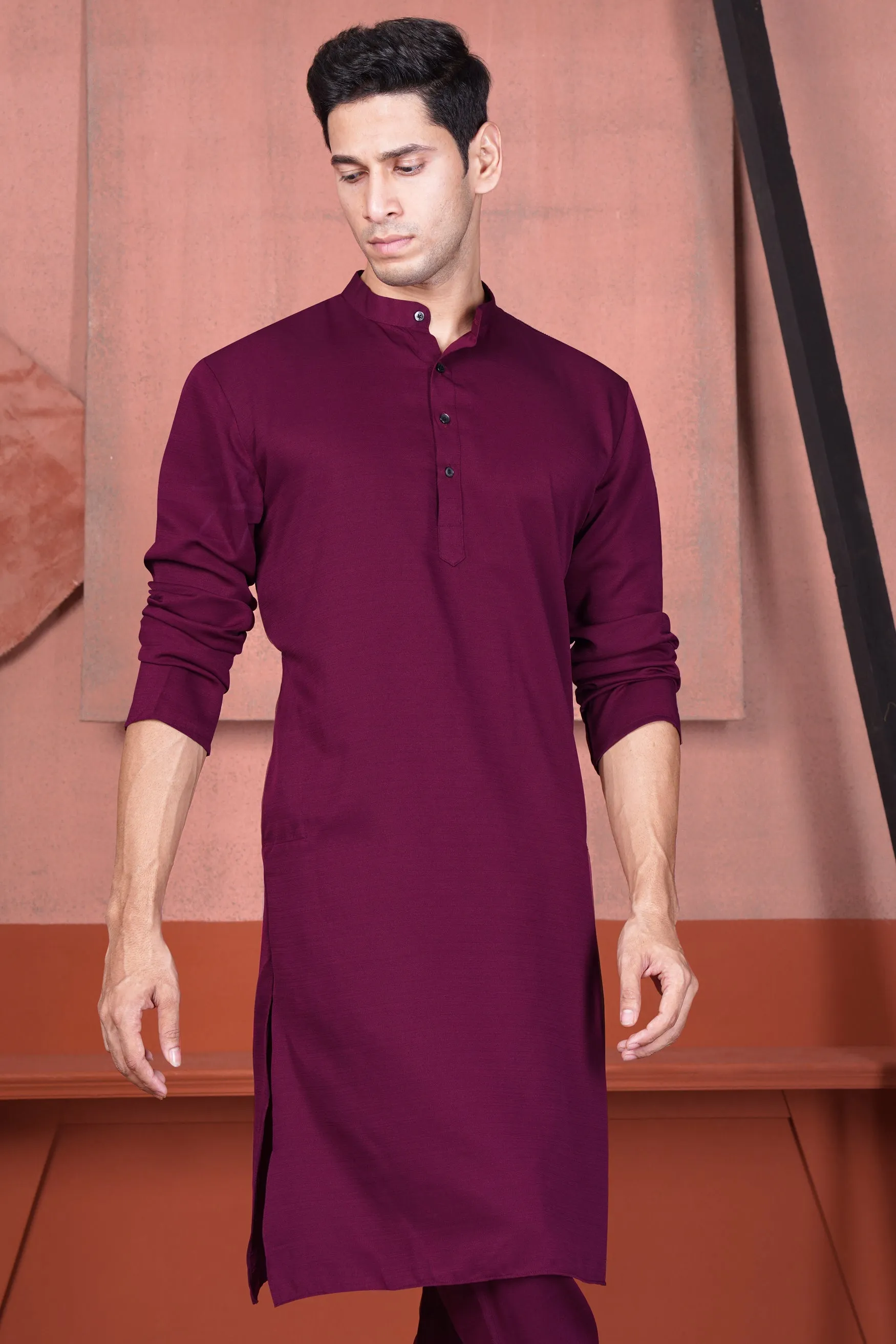 Bordeaux Wine Viscose Kurta