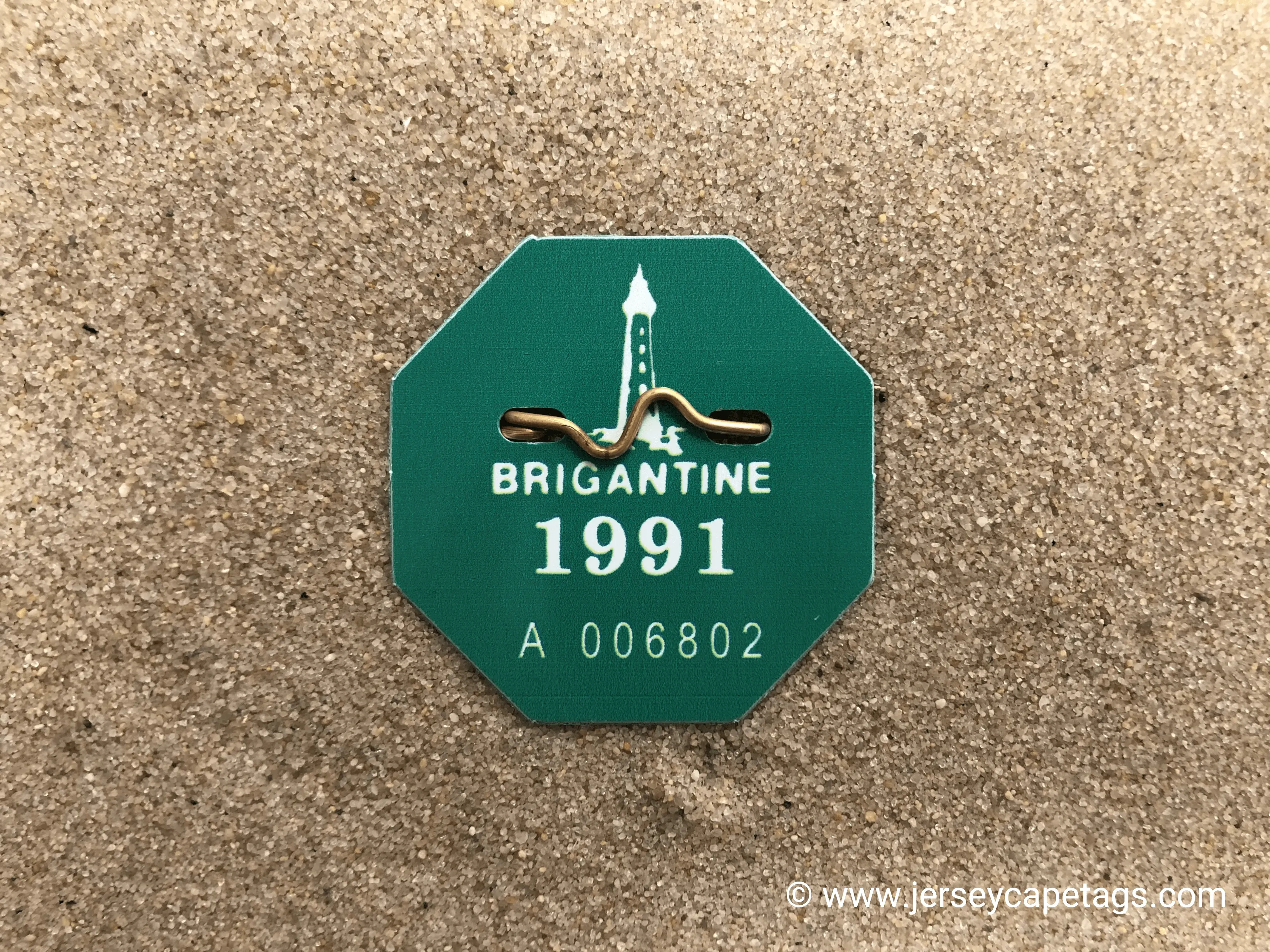 Brigantine 1991 Seasonal Beach Tag