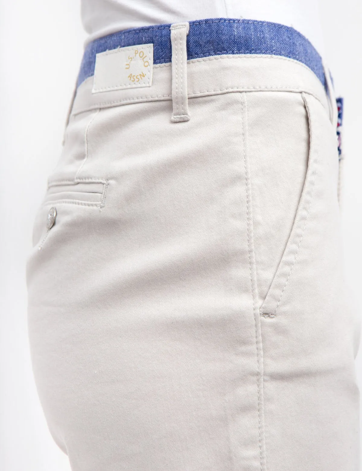 CHAMBRAY TRIM SHORTS