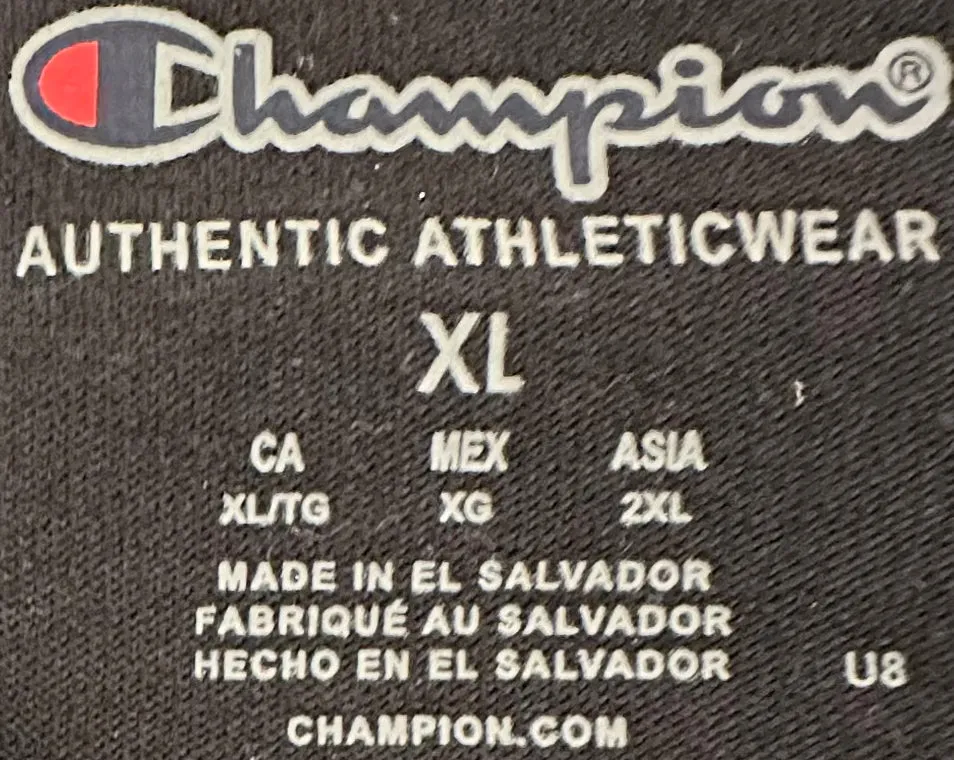 *CHAMPION* TEES (BLACK-CUSTOM EMBROIDERED)