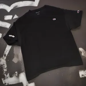 *CHAMPION* TEES (BLACK-CUSTOM EMBROIDERED)