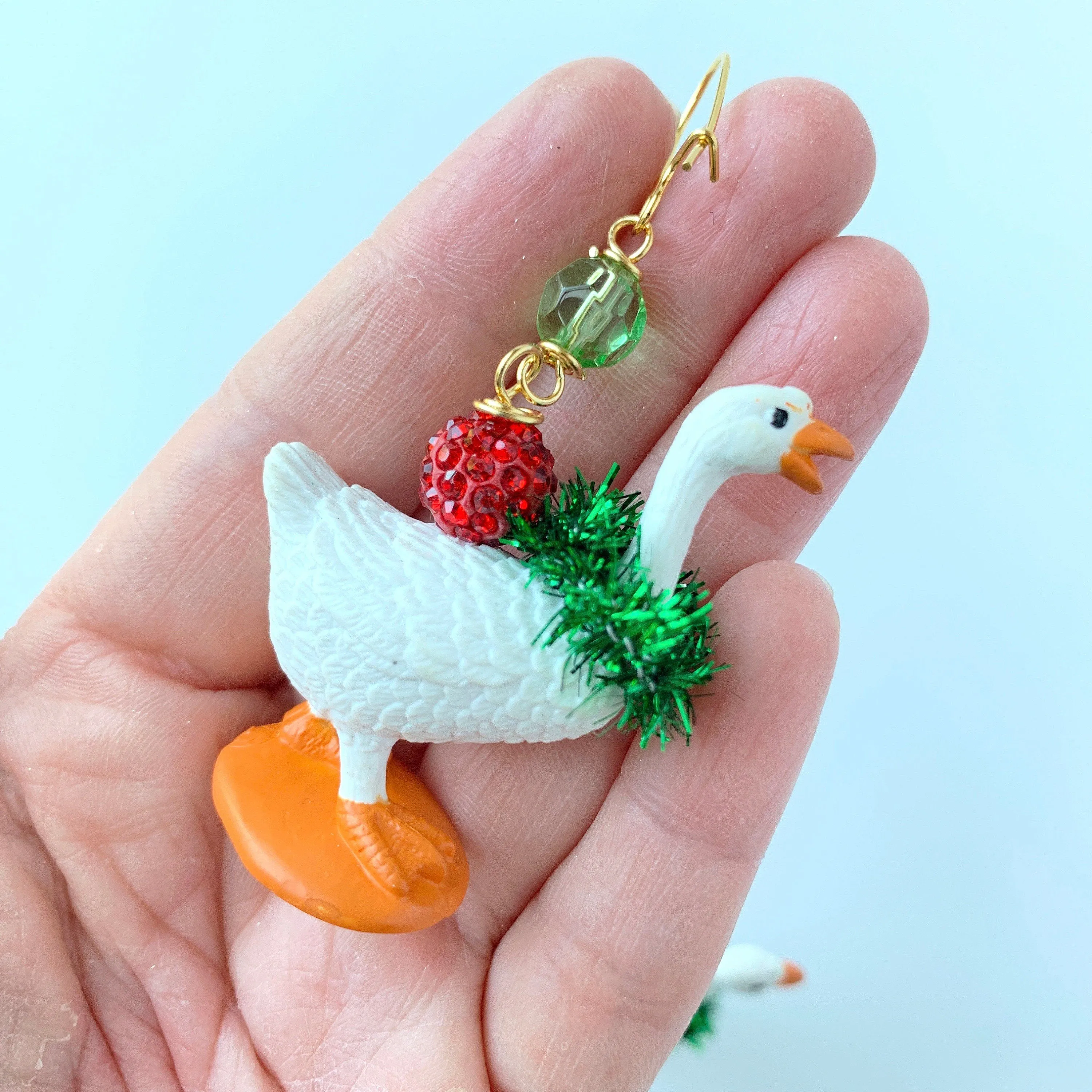 Christmas Goose Earrings