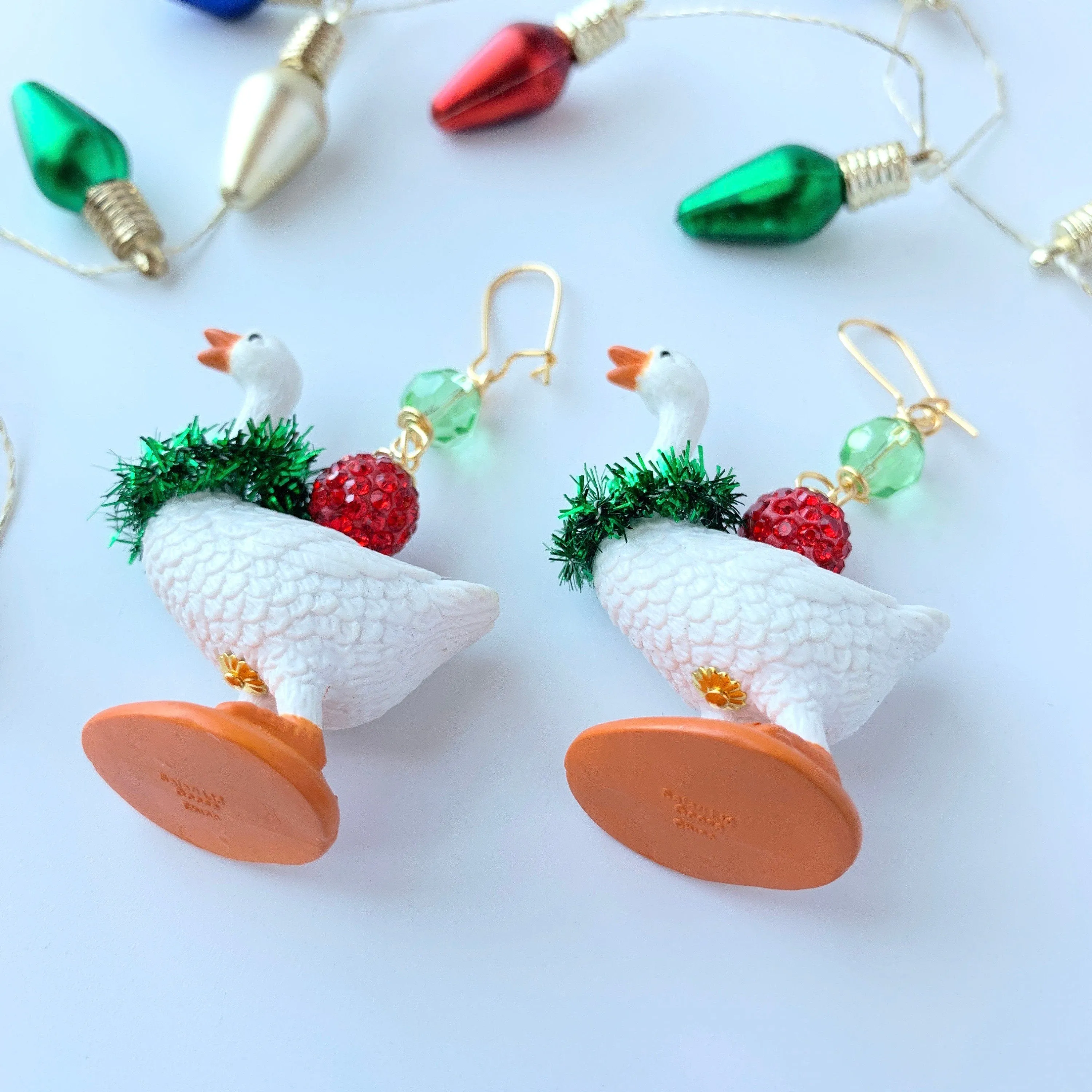 Christmas Goose Earrings