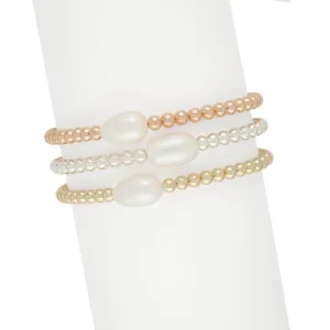 Classic Trio | Gold   Silver   Rose Gold Bracelet Set