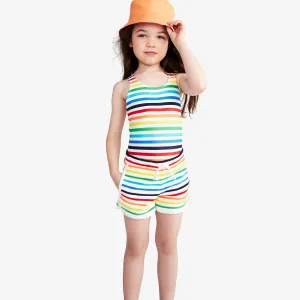 Clearance towel terry short in rainbow stripe