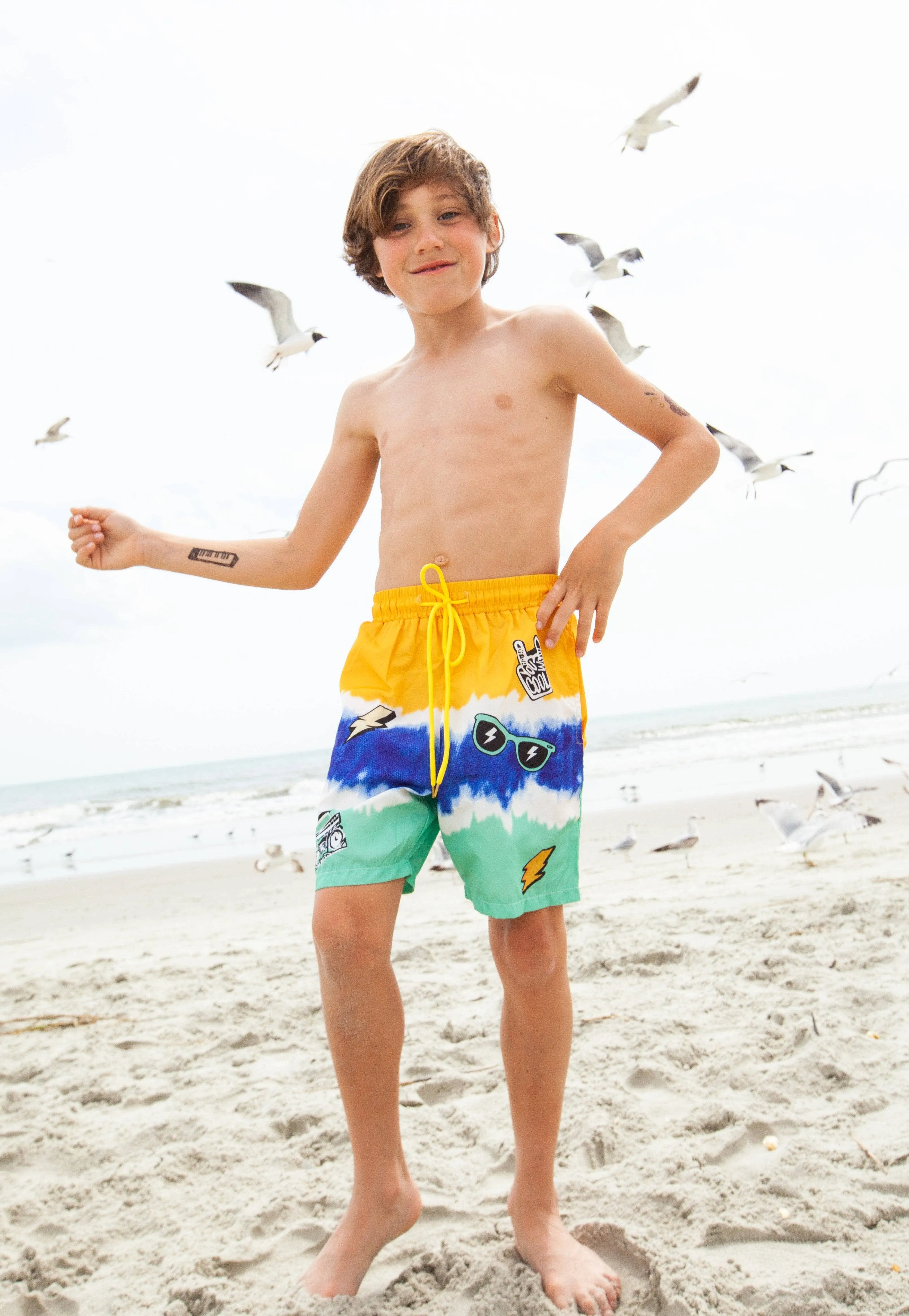 Cool Patch Tie Dye Swim Shorts