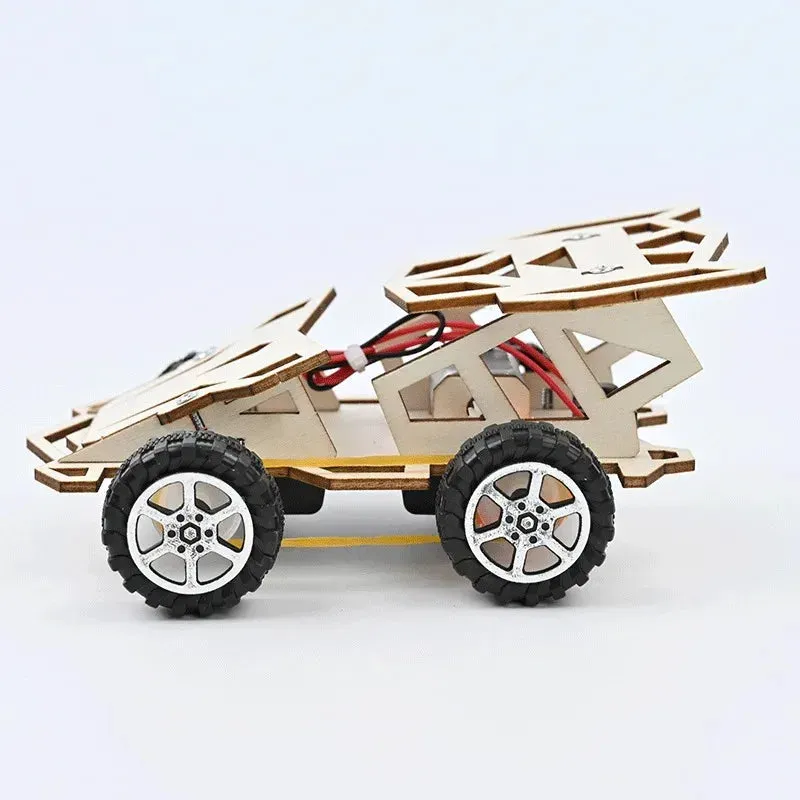 DIY Wooden Remote Control Car Wooden Four Wheel Drive Racing Assembling Science Experiment Kits KIDS STEM Educational Toy