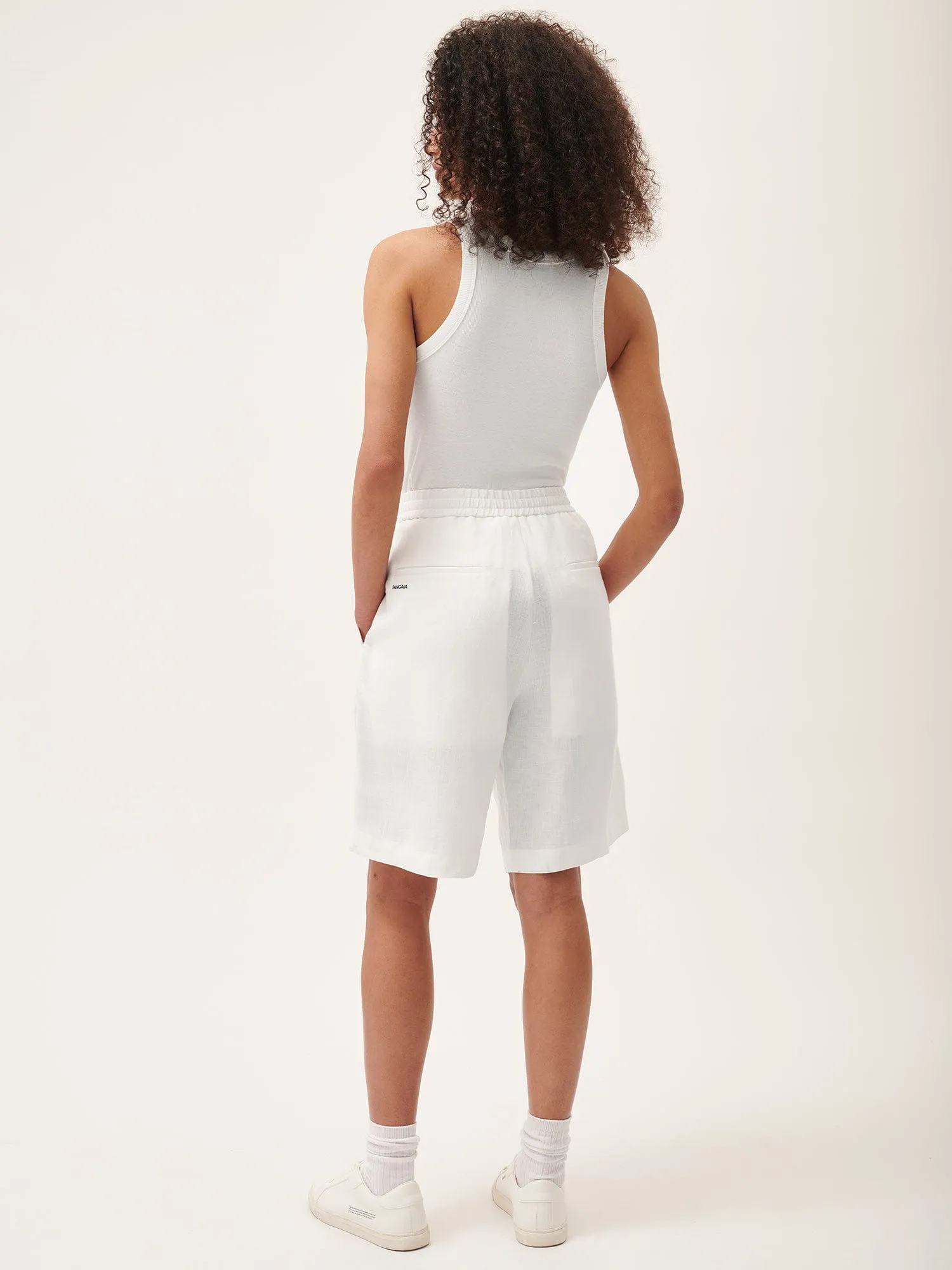 DNA Aloe Linen Long Shorts—off-white