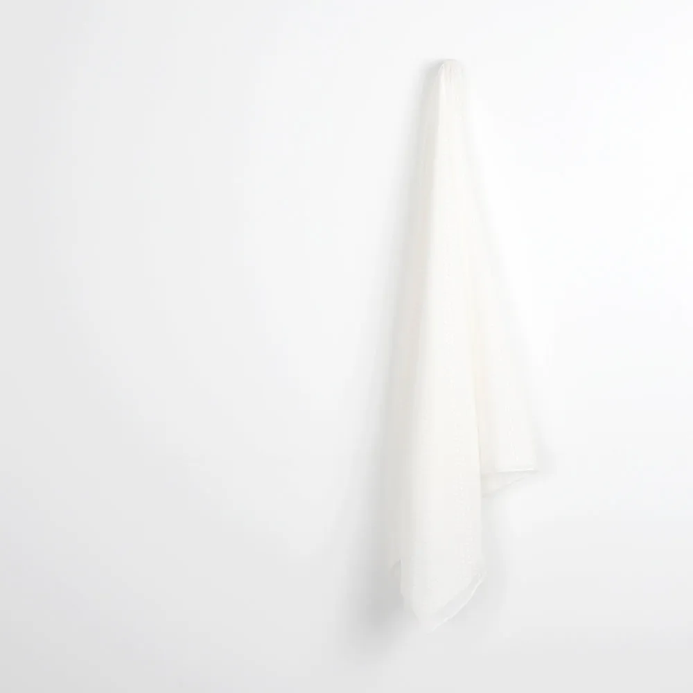 Dobby Silk / Cotton Voile - White