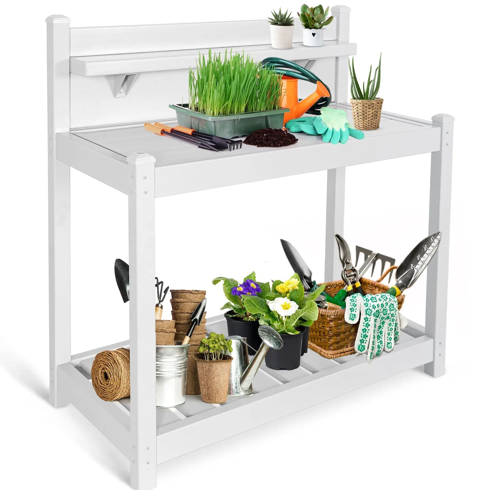 EAGLE PEAK Vinyl Waterproof Garden Potting Bench 40x 21.6x43.9