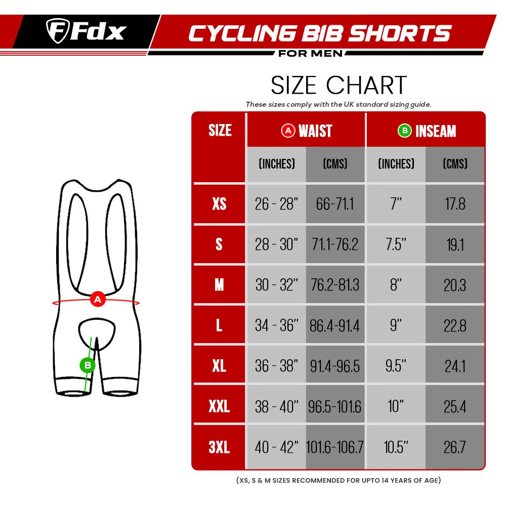 Fdx Vega Black Men's & Boy's Padded Summer Cycling Bib Shorts