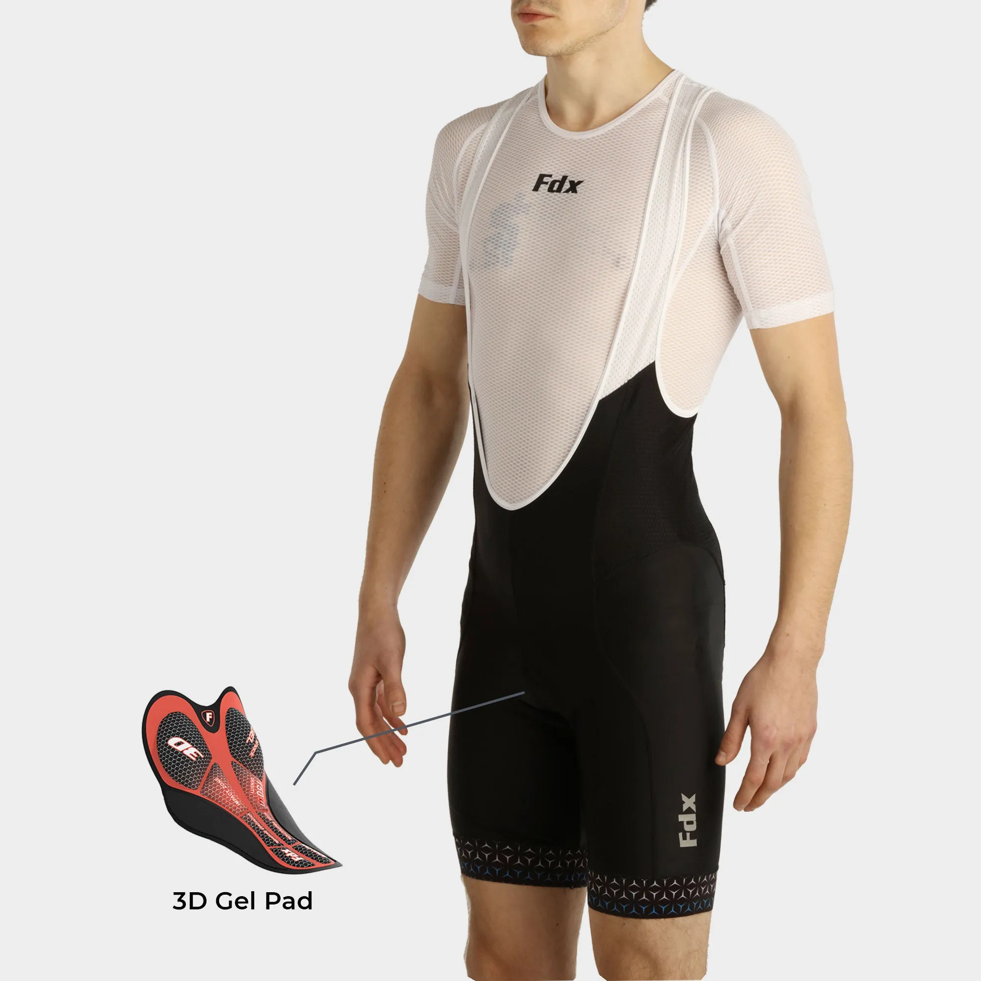 Fdx Vega Black Men's & Boy's Padded Summer Cycling Bib Shorts