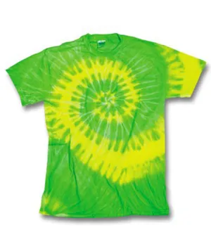 gildan tie-dye adult tides/waves tee - neon citrus (2xl)