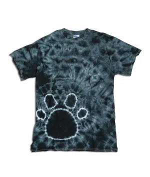 gildan tie-dye youth pawprints tee - black (l)