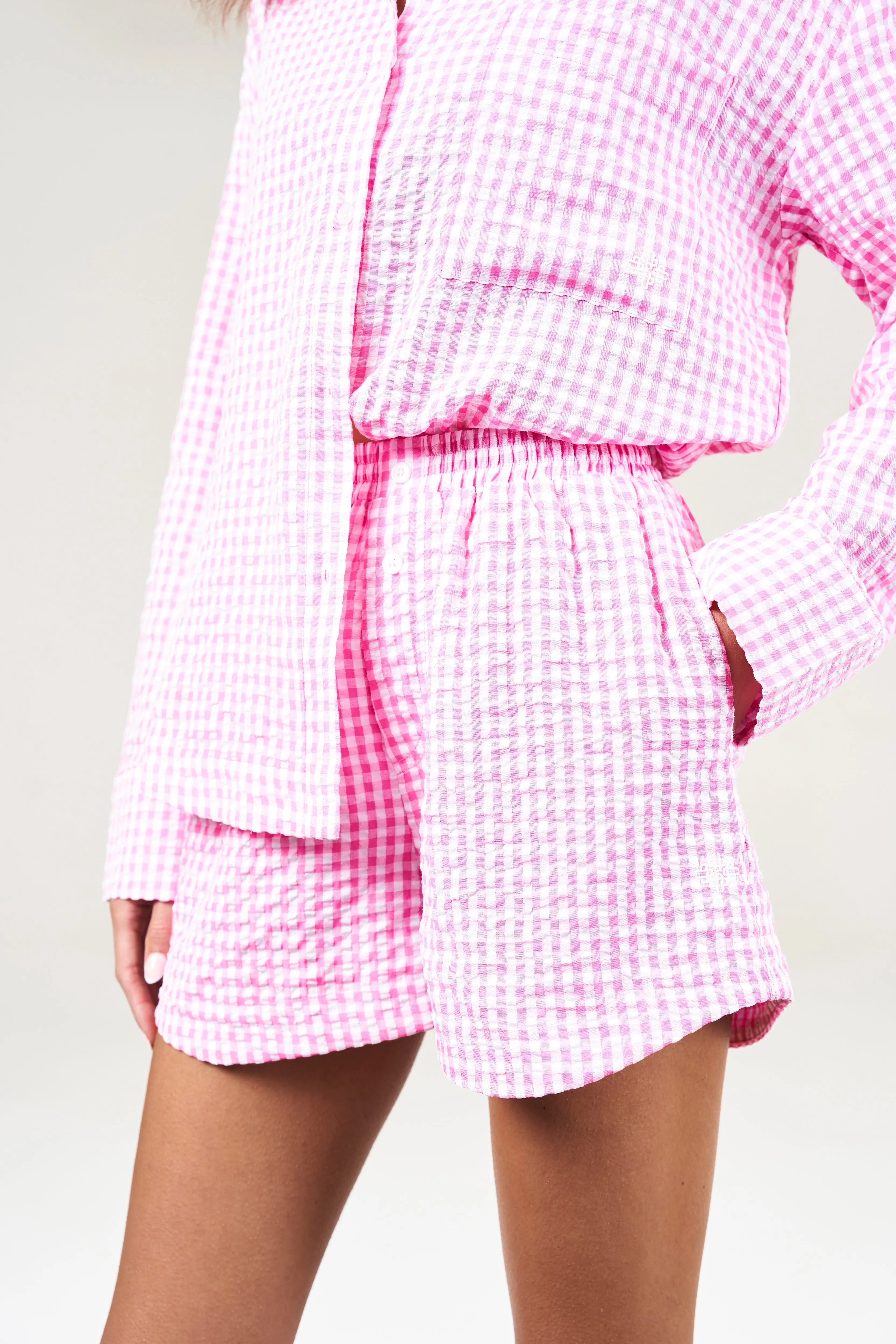 GINGHAM SHORTS - PINK