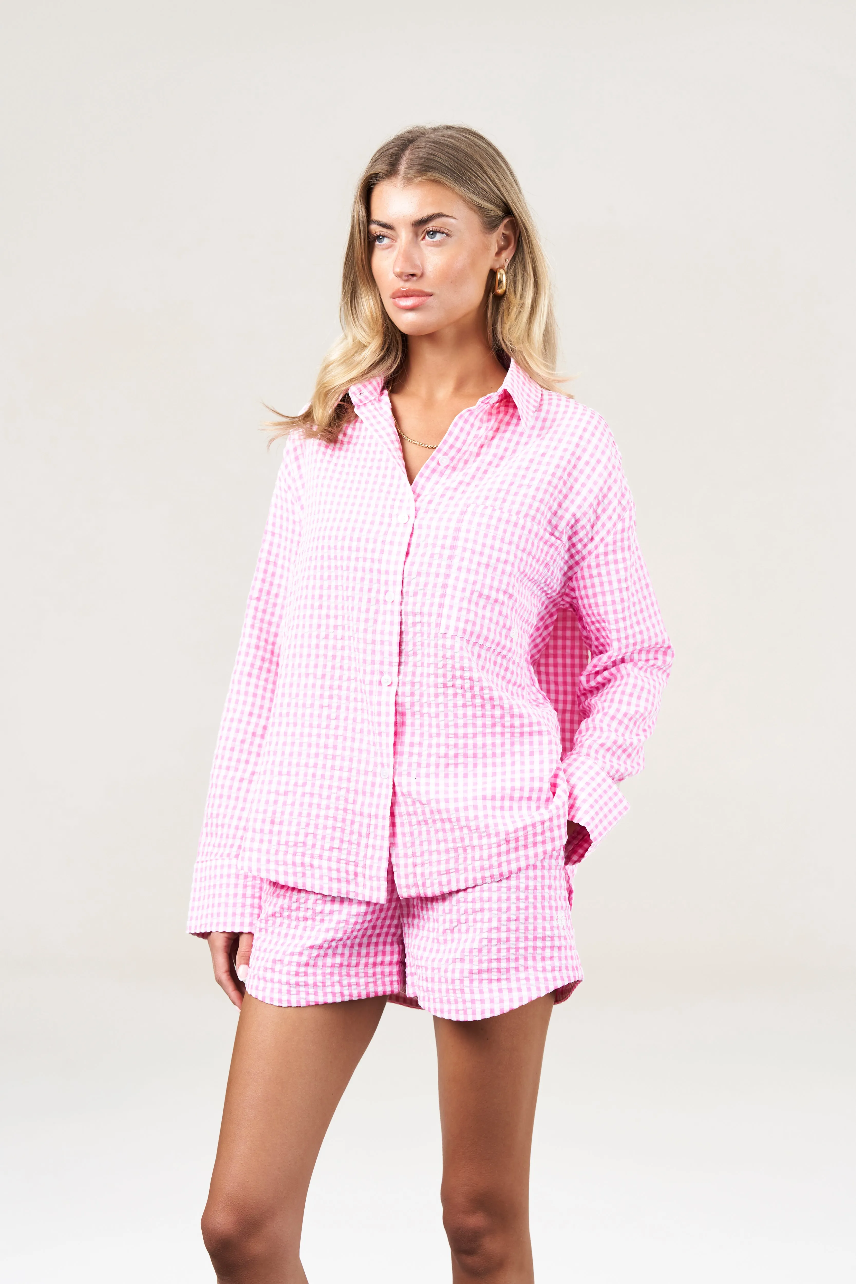 GINGHAM SHORTS - PINK