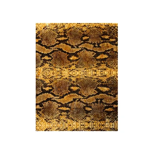 Gold Snake Skin Printed Stretch Velvet Fabric