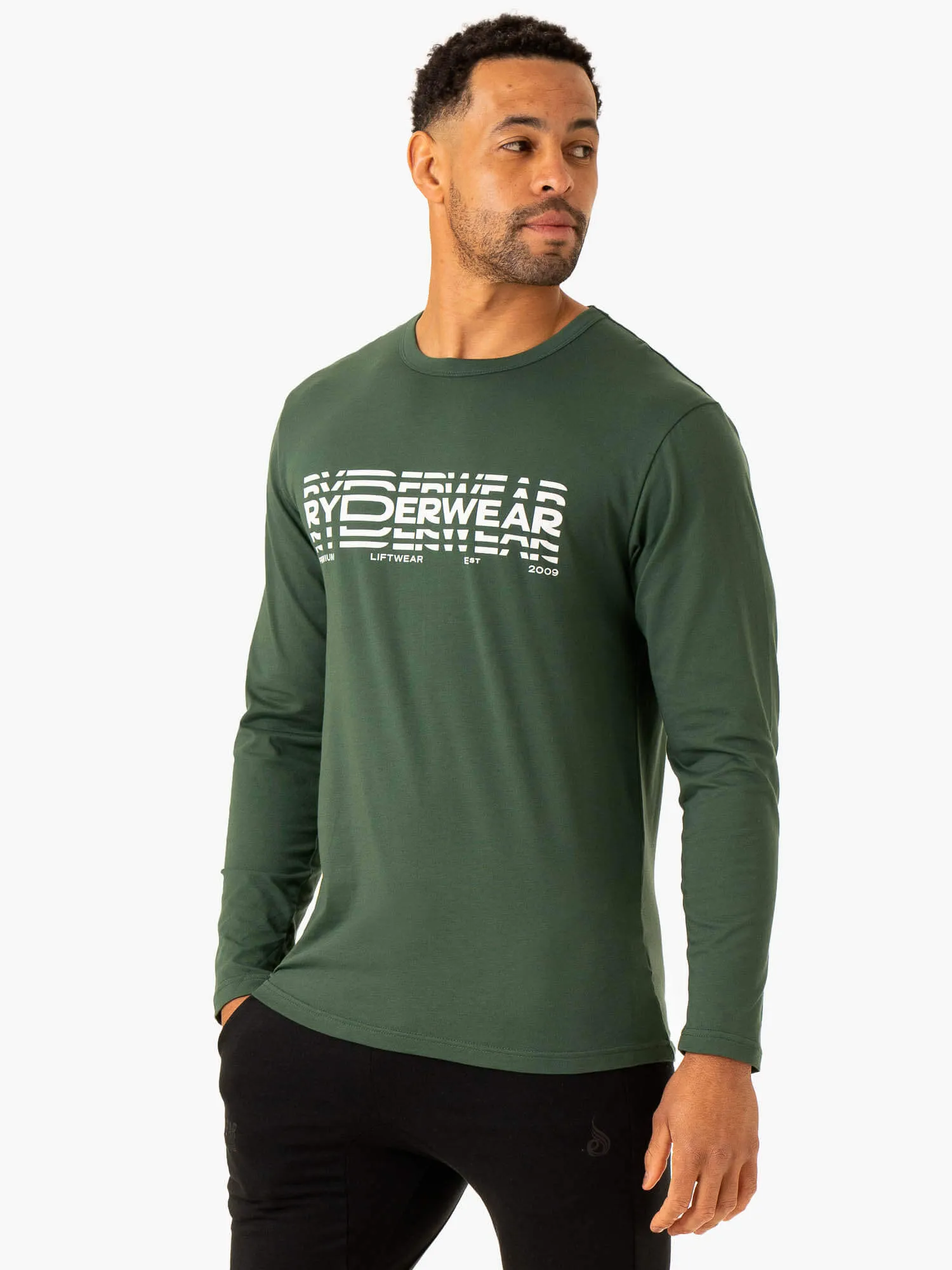 Graphic Long Sleeve T-Shirt - Dark Green