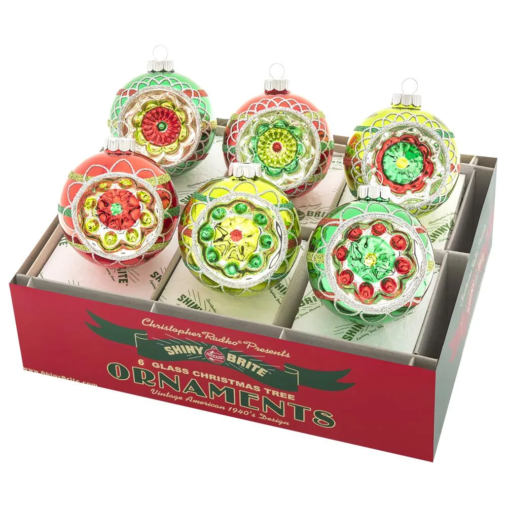 Holiday Splendor 6 Count 3.25" Decorated Reflector Rounds