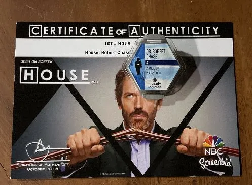 HOUSE: Dr Robert Chase Radiation Badges