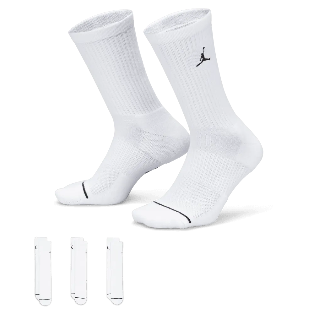 Jordan Everyday Crew Socks (3 pairs) 'White/Black'