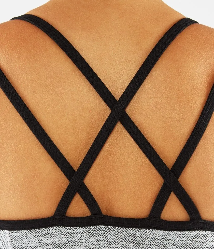 Last Chance! Manduka Cross Strap Bra - Herringbone