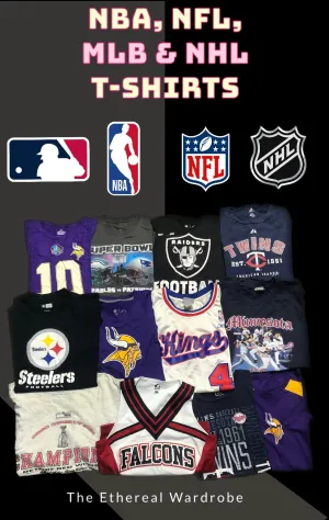 NBA, NFL, MLB and NHL teams and event T-Shirts