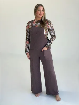 Olivia Ribbed Jumpsuit - Mocha