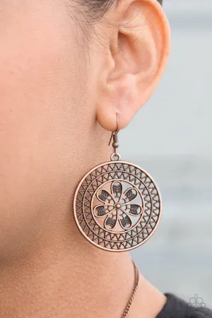 Open Door Jewelry - Dandelion Deserts - Copper Earrings - Paparazzi Accessories