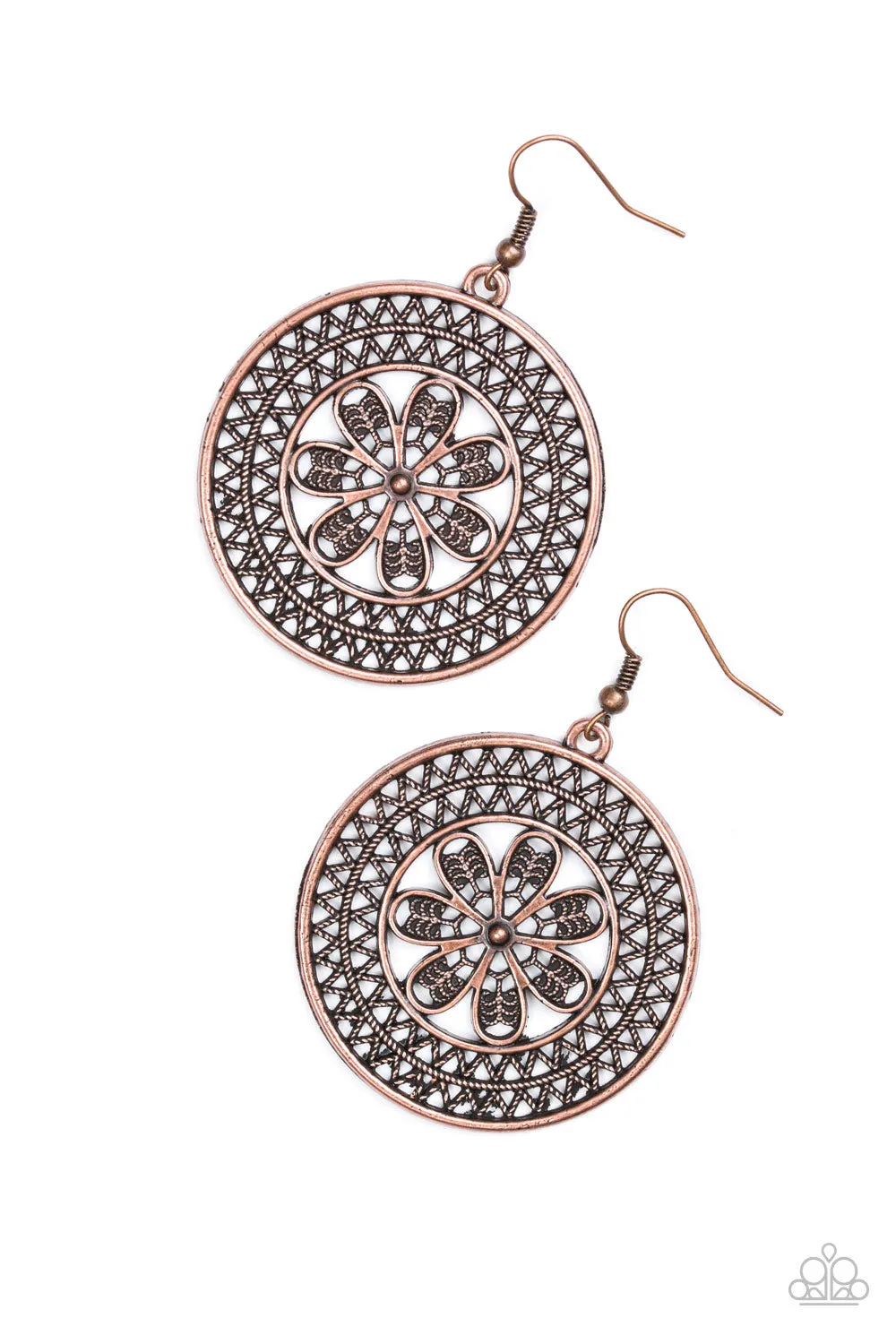 Open Door Jewelry - Dandelion Deserts - Copper Earrings - Paparazzi Accessories