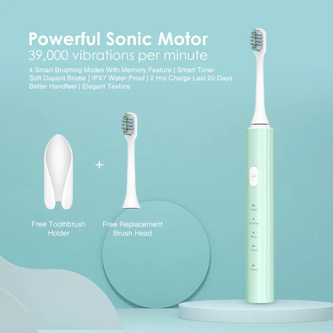 oraimo SmartDent Electric Toothbrush-One Free Holder Plus Two Free Replacement Brush Heads in total